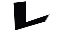 Планка примыкания верхняя к трубе фальц 250x210 мм, 9005 черный янтарь глянцевый