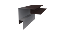 Планка угла наружного сложная Блок-хаус 110x110x2000 мм, 8017 шоколадно-коричневый PUR Pruf